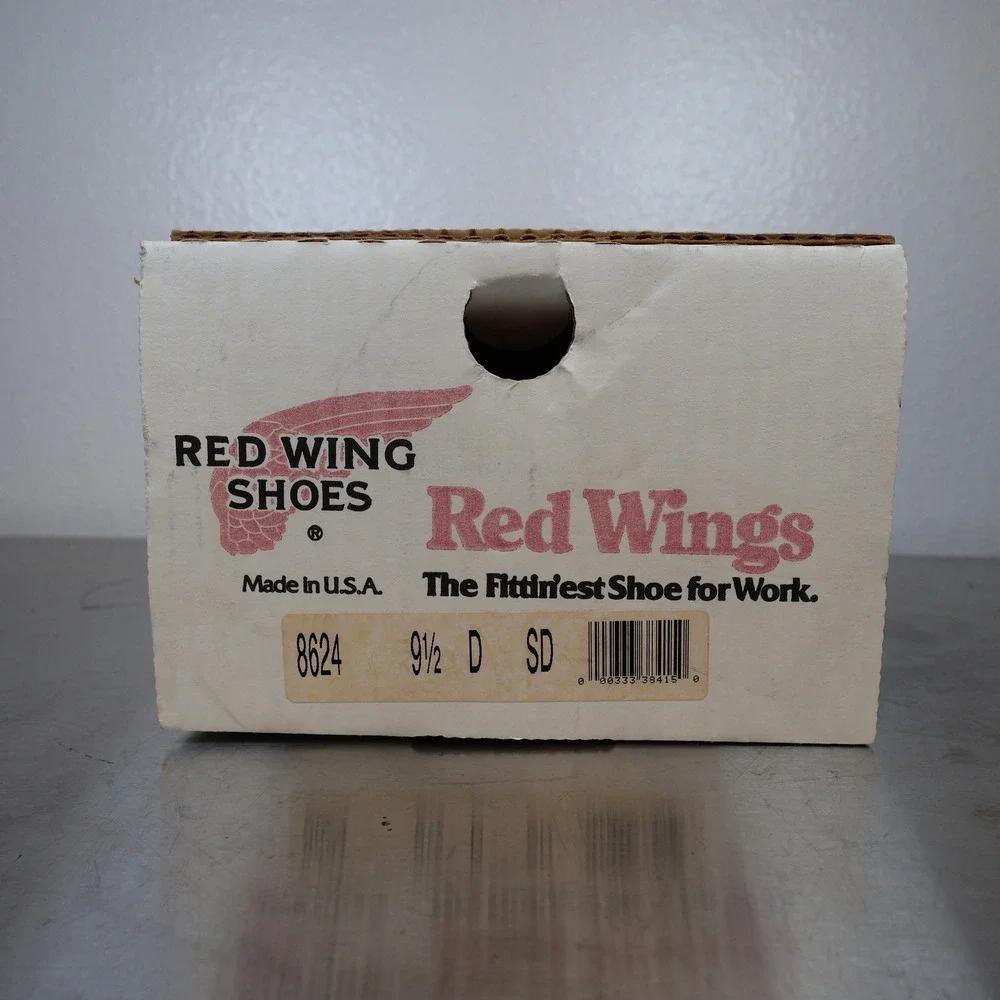 Red Wing 8624 Oxford Shoes Mens 9.5 D Black Leather Vintage USA Deadstock Work